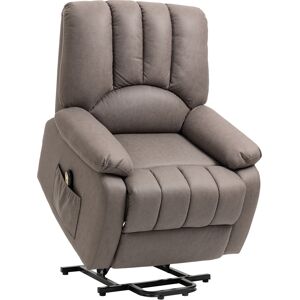 HOMCOM Fauteuil releveur électrique fauteuil relax avec repose-pied dossier ergonomique et télécommande inclinaison 86 x 92 x 102 cm gris