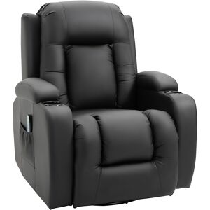 HOMCOM Fauteuil de Massage et Relaxation électrique Chauffant 360° pivotant inclinable manuellement Repose-Pied télécommande