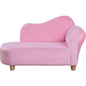 HOMCOM Fauteuil canapé méridienne pour enfant corail cachemire 80 x 40 x 49 cm rose