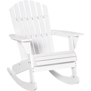 Outsunny Fauteuil Adirondack à bascule fauteuil d’extérieur pour jardin patio assise profonde avec dossier incurvé accoudoir ergonomique blanc