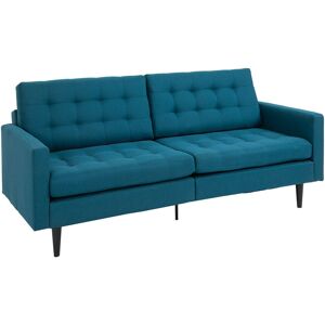 HOMCOM Canapé Convertible 3 Places Design Contemporain Dossier inclinable indépendamment 3 Positions Lin Bleu Canard