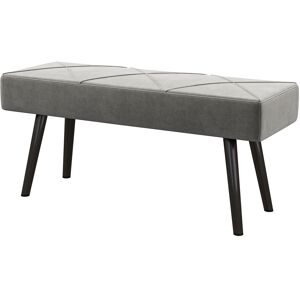 HOMCOM Banc bout de lit banquette banc en tissu velours cadre en acier - 100 x 36 x 45 cm - gris