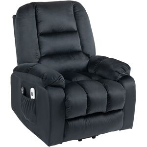 HOMCOM Fauteuil releveur électrique fauteuil de relaxation inclinable 8 points de massage vibrants 85 x 94 x 107 cm noir