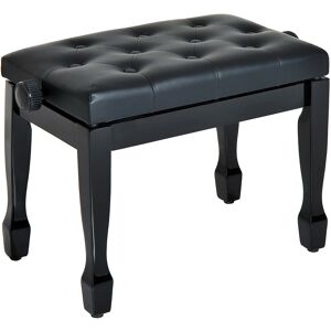 HOMCOM Banquette piano tabouret siege hauteur reglable noir bois revetement synthetique