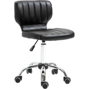 HOMCOM Tabouret de massage travail matelassé noir chromé Dim. 45L x 47l x 72-87H cm-AOSOM.fr