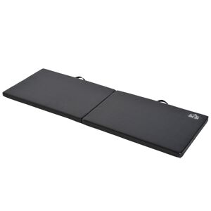 HOMCOM Tapis de gymnastique yoga pilates fitness pliable portable grand confort 180L x 60l x 5H cm revêtement synthétique noir