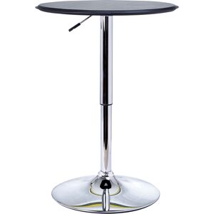 HOMCOM Table de Bar Table Bistro Mange-debout Chic Style Contemporain Hauteur réglable 67-93 cm Ø 63 cm Plateau pivotant 360° métal chromé PVC Noir