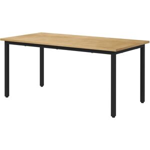 HOMCOM Table basse rectangulaire style industriel pied métal et plateau bois dim. 100L x 50P x 45H cm naturel noir