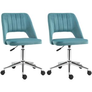 Vinsetto Lot de 2 chaises de bureau design contemporain pivotante 360° ergonomique dossier strié aéré hauteur réglable