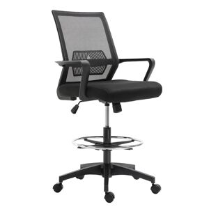 Vinsetto Fauteuil chaise de bureau assise haute réglable dim. 64L x 59l x 104-124H cm tabouret de bureau pivotant 360° maille respirante noir - Publicité