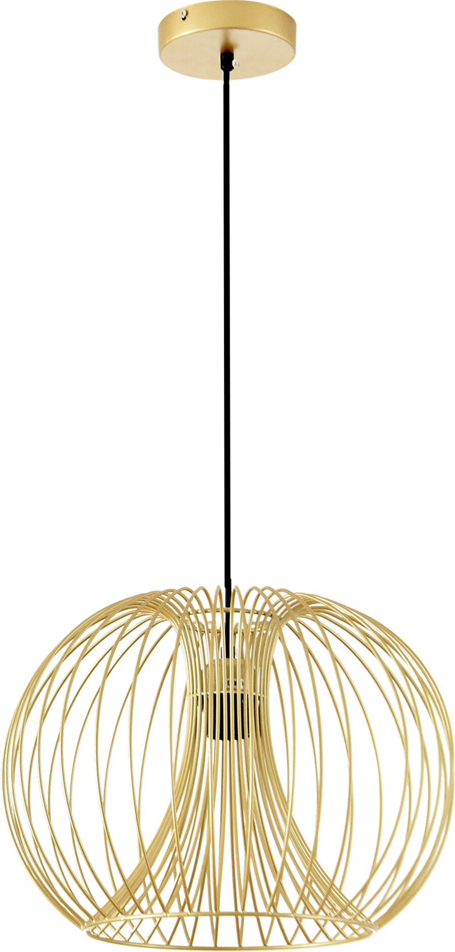 HOMCOM Suspension luminaire design filaire dorée Ø 37 x 150 cm métal doré   Aosom France