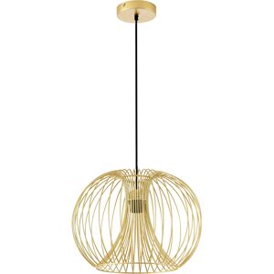 HOMCOM Suspension luminaire design filaire dorée Ø 37 x 150 cm métal doré   Aosom France