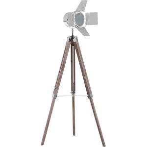 Homcom Lampadaire Trépied Projecteur Ajustable Style Industriel Néo-Rétro Hauteur Réglable 25 W Bois Acier Métalisé