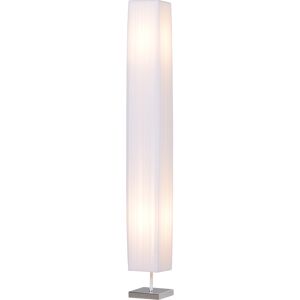 HOMCOM Lampe lampadaire colonne sur pied decoration salon moderne lumière tamisée 40 W 14L x 14l x 120H cm inox blanc