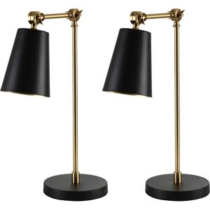 HOMCOM Lot de 2 lampes de table lampe de chevet style industriel angle réglable à 180° en métal pour salon chambre bureau