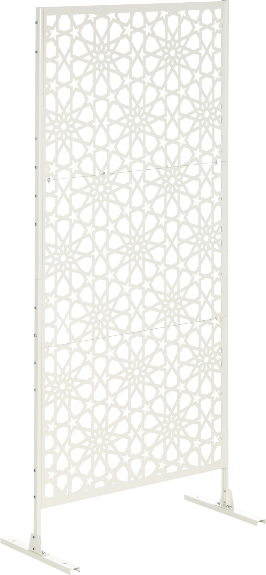 Outsunny Panneau brise vue décoratif extérieur Panneau d'extérieur blanc à motif en métal - 92 x 45 x 198 cm   Aosom France