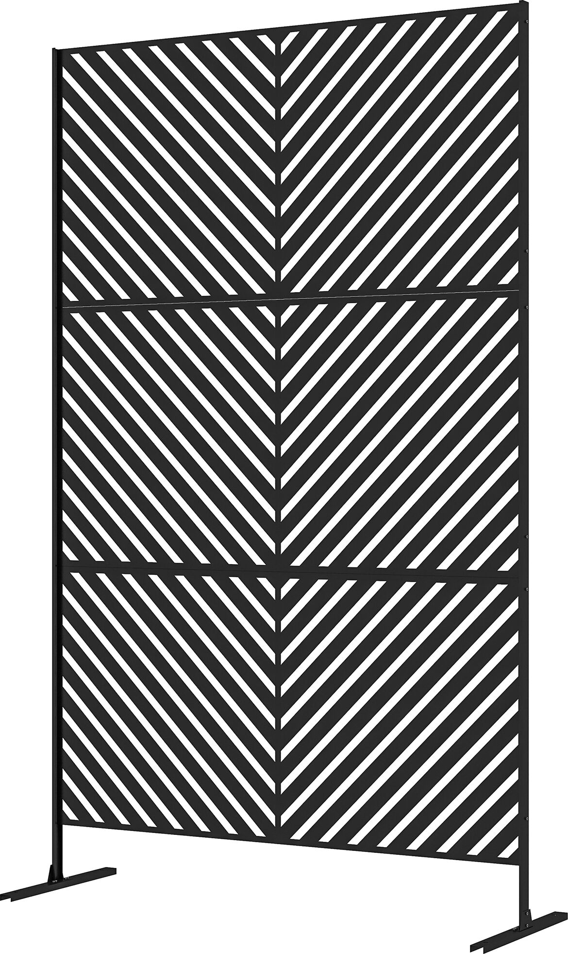 Outsunny Panneau brise vue décoratif paravent extérieur à motif géométrique ajouré en métal - 122 x 45 x 198 cm, noir