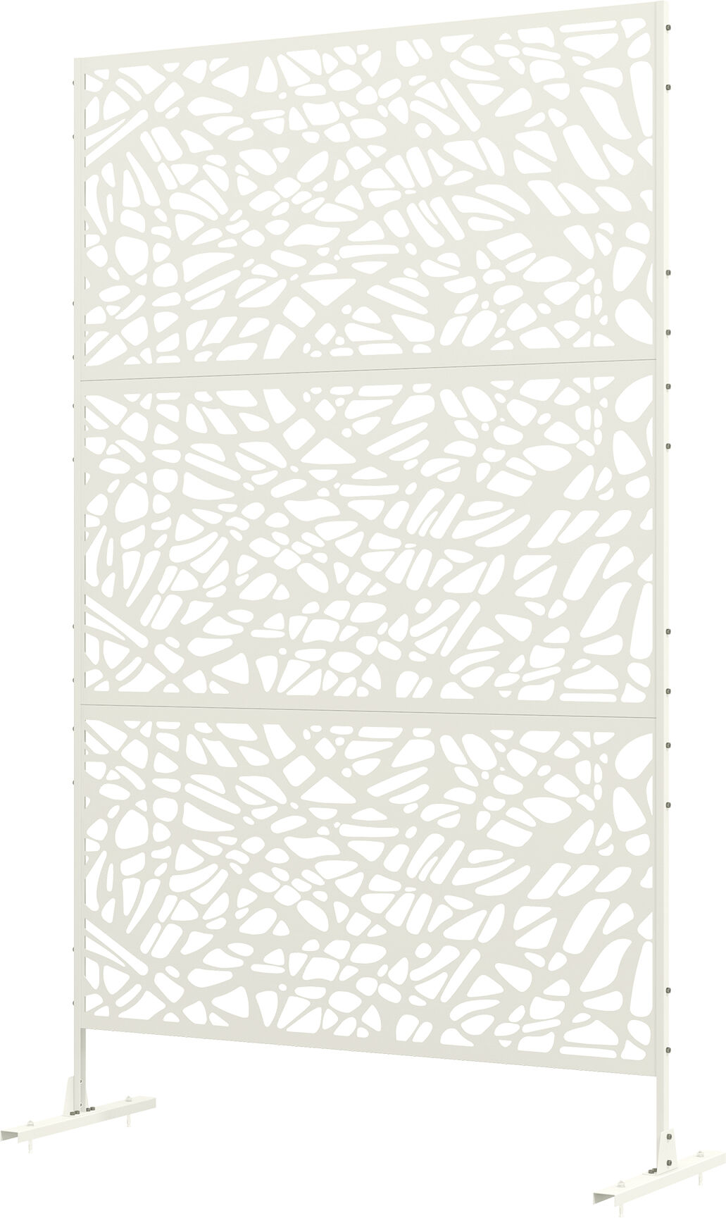 Outsunny Panneau brise vue décoratif paravent extérieur à motif géométrique ajouré en métal - 122 x 45 x 198 cm, blanc