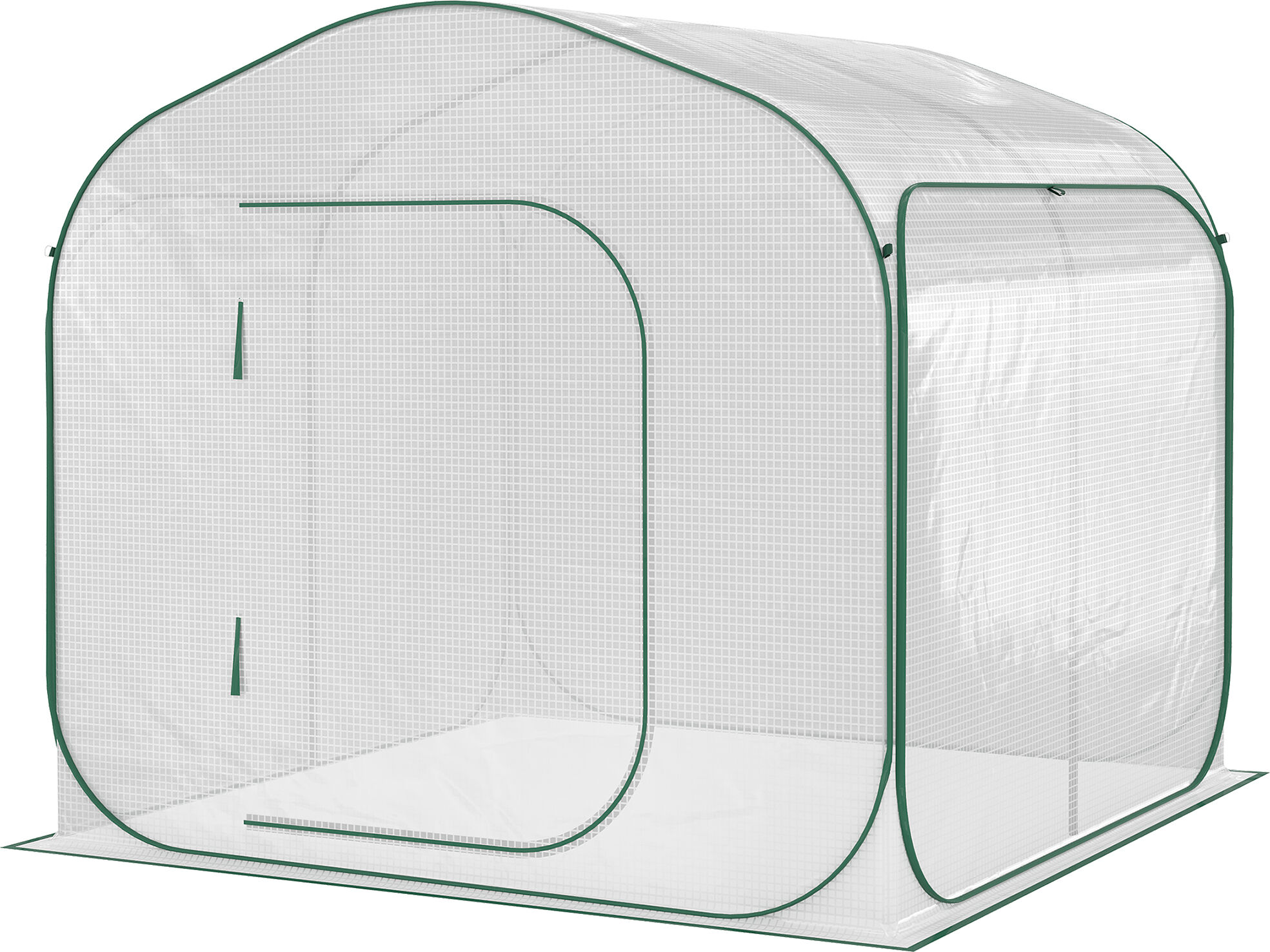 Outsunny Serre de jardin pop-up 2 x 2 m bâche imperméable anti-UV porte zippée sac portable acier blanc