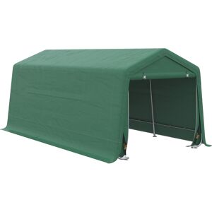 Outsunny Tente garage carport acier galvanisé robuste PE haute densité 180 g/m² imperméable Anti-UV 6 x 2,62 m vert   Aosom France