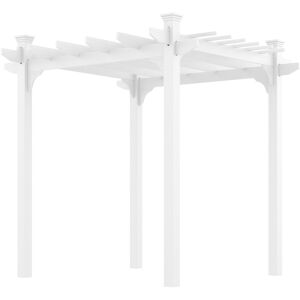 Outsunny Pergola en bois support pour plantes grimpantes rosiers facile à installer 230 x 230 x 230 cm blanc    Aosom France