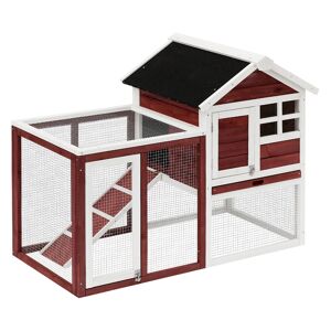 PawHut Clapier cage à lapins multi-équipé : niche supérieure avec