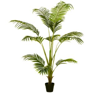 HOMCOM Palmier artificiel arbre artificiel hauteur 170 cm avec 11 grandes feuilles grand réalisme en plastique pot inclus vert