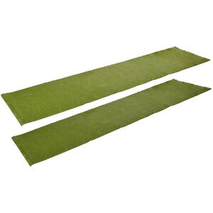 Outsunny Lot de 2 gazons synthétiques artificiels Moquette extérieure dim. 4L x 1l m Herbes Hautes denses 3 cm Vert