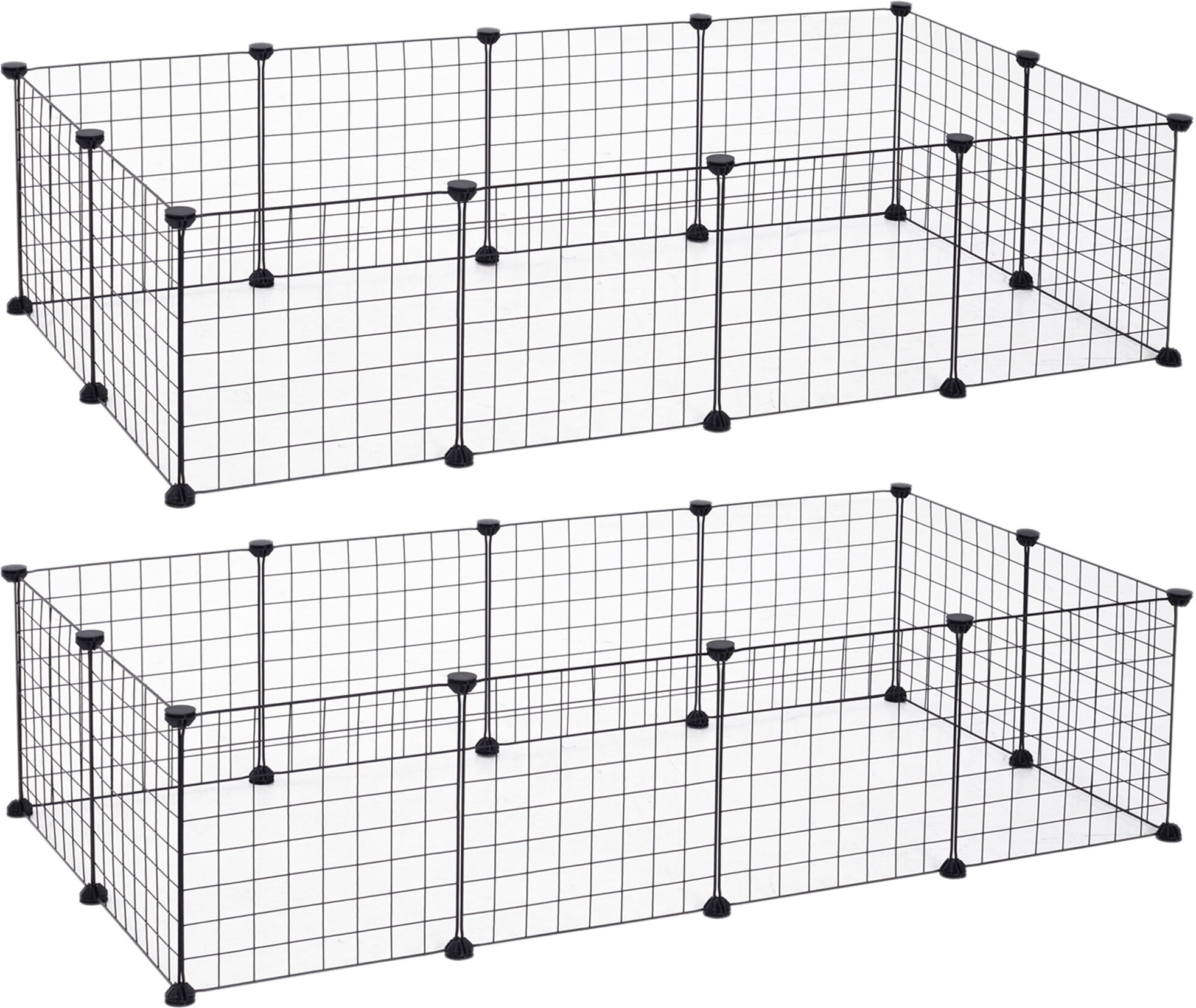 PawHut Cage parc enclos pour animaux domestiques L 106 x l 73 x H 36 cm bords arrondis fil métallique noir