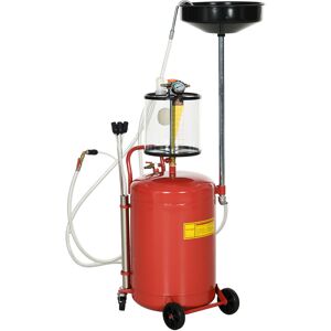 DURHAND Récupérateur d'huile de vidange portable 2-en-1 avec hauteur réglable et vidangeur d'huile pneumatique de 80L