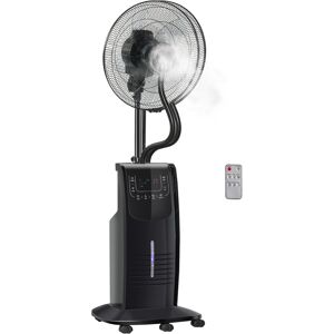 HOMCOM Ventilateur brumisateur sur roulettes - oscillant silencieux 90 W avec télécommande - minuterie 3 modes 3 vitesses - noir