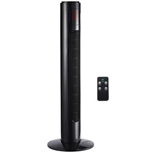 HOMCOM Ventilateur Colonne Tour Oscillant Silencieux Ecran LCD 45 W Télécommande Minuterie 3 Modes 3 Vitesses 32 x 32 x 96 cm Noir