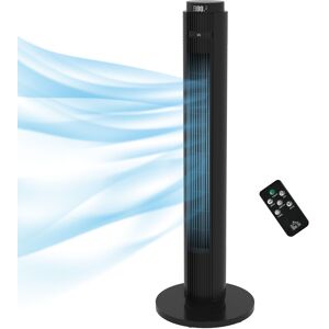 HOMCOM Ventilateur colonne minuterie 12 heures mode veille 4 modes et 3 vitesses oscillant 70° 31,5 x 31,5 x 96 cm noir