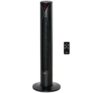 HOMCOM Ventilateur colonne silencieux oscillation 70° minuterie 12h 4 modes 3 vitesses 45W 31,5 x 31,5 x 96 cm noir