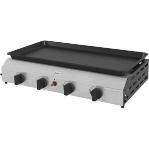 Outsunny Plancha gaz en acier inox emaille 4 bruleurs 9,6 kW antiadhesive grande surface de cuisson 73L x 34l cm, transportable