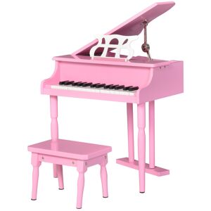 HOMCOM Piano à queue électronique 37 touches multifonctions avec micro haut parleur rose - Publicité
