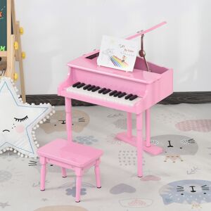 HOMCOM Piano à queue électronique 37 touches multifonctions avec micro haut parleur rose - Publicité