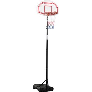 HOMCOM Panier de basket-ball sur pied avec poteau panneau, base de lestage sur roulettes hauteur réglable 2,45-2,95 m noir blanc et rouge-AOSOM.fr