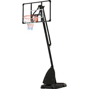 SPORTNOW Panier de basket extérieur, hauteur réglable 2,36-2,93 m, stable, roulettes et support balon