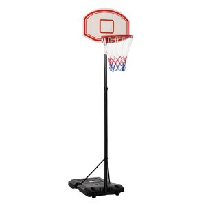 HOMCOM Panier de Basket-Ball sur pied hauteur réglable 2,1 - 2,5 m noir blanc