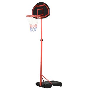 HOMCOM Panier de basketball sur pied avec roulettes hauteur réglable à 5 niveaux base de lestage eau ou sable usage intérieur extérieur acier