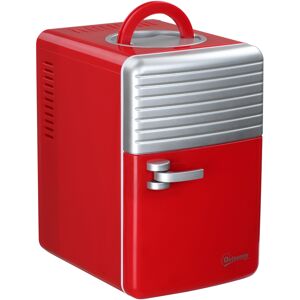 Outsunny Mini réfrigérateur 6L 8 canettes 330ml AC 240V DC 12V petit réfrigérateur portable refroidit et réchauffe