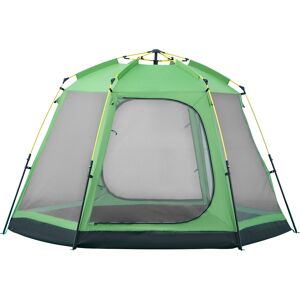 Outsunny Tente de camping familiale 6 personnes montage instantanée Pop-up 4 fenêtres 2 portes dim. 320L x 320l x 176H cm  vert gris