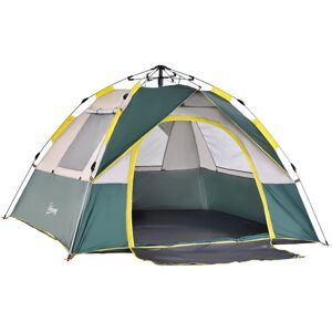 Outsunny Tente de camping 3 personnes automatique 3 saisons imperméable avec 3 fenêtres 205 x 195 x 135 cm vert olive   Aosom France