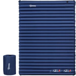 Outsunny Matelas autogonflant de camping - grand confort 2 personnes - pliable avec sac de transport inclus - bleu marine   Aosom France