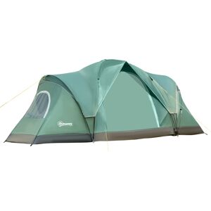 Outsunny Tente de camping familiale 5-6 pers. - tente tunelle étanche légère ventilée - grande porte + 2 fenêtres vert