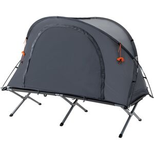 Outsunny Ensemble tente de camping 3 en 1 avec lit de camp 1 personne, tente et 1 matelas gonflable - sac de transport inclus