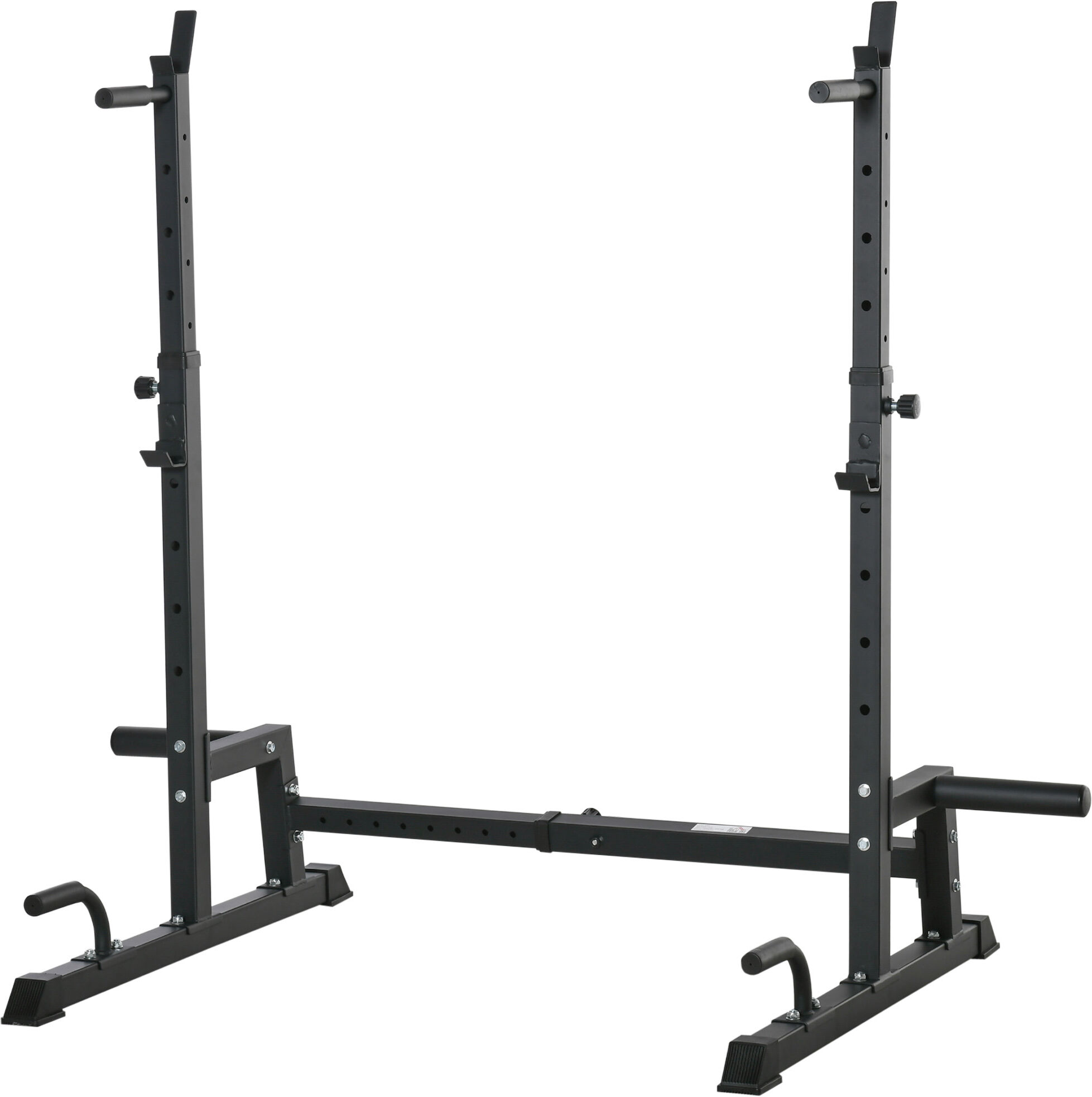 HOMCOM Support pour haltères multifonctions avec poignée push-up support hauteur largeur réglables charge max. 150 kg acier noir   Aosom France