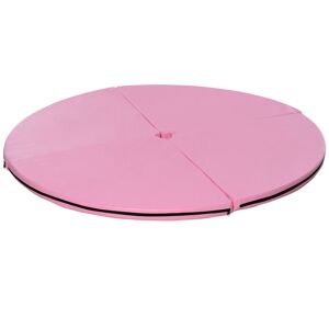HOMCOM Tapis de pole dance pliable  tapis yoga gymnastique fitness  matelas de protection en PVC  Ø 100 × 5 cm  rose