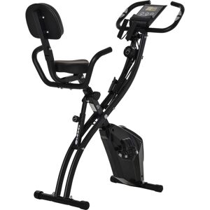 HOMCOM Vélo d'appartement pliant 8 niveaux de résistance magnétique dossier selle réglable poignées ergonomiques écran LCD noir